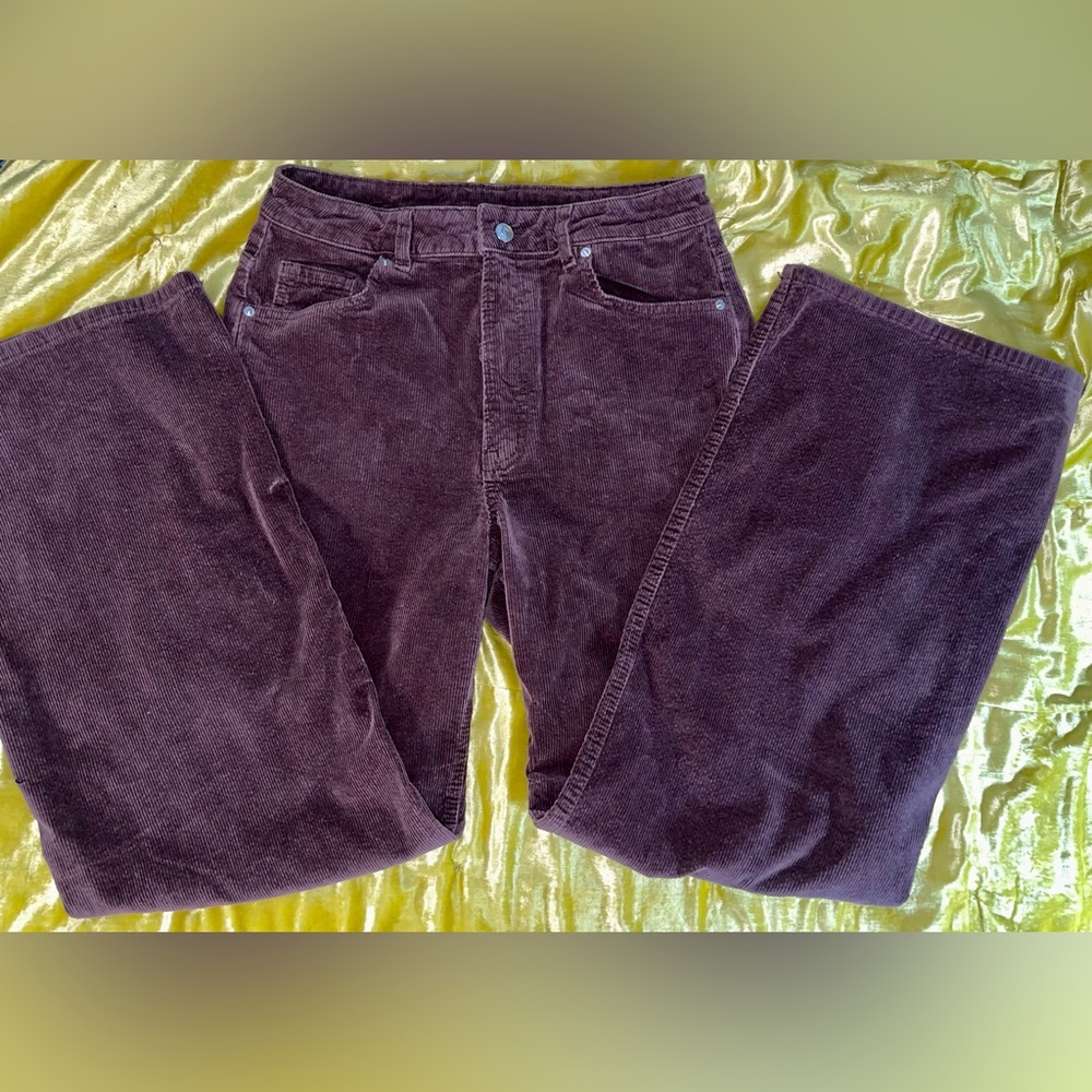 Divided size 10 brown corduroy high waisted wide leg pants EUC